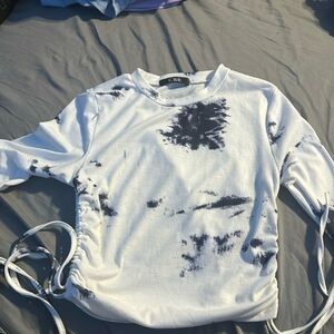 Tie die crop long sleeve